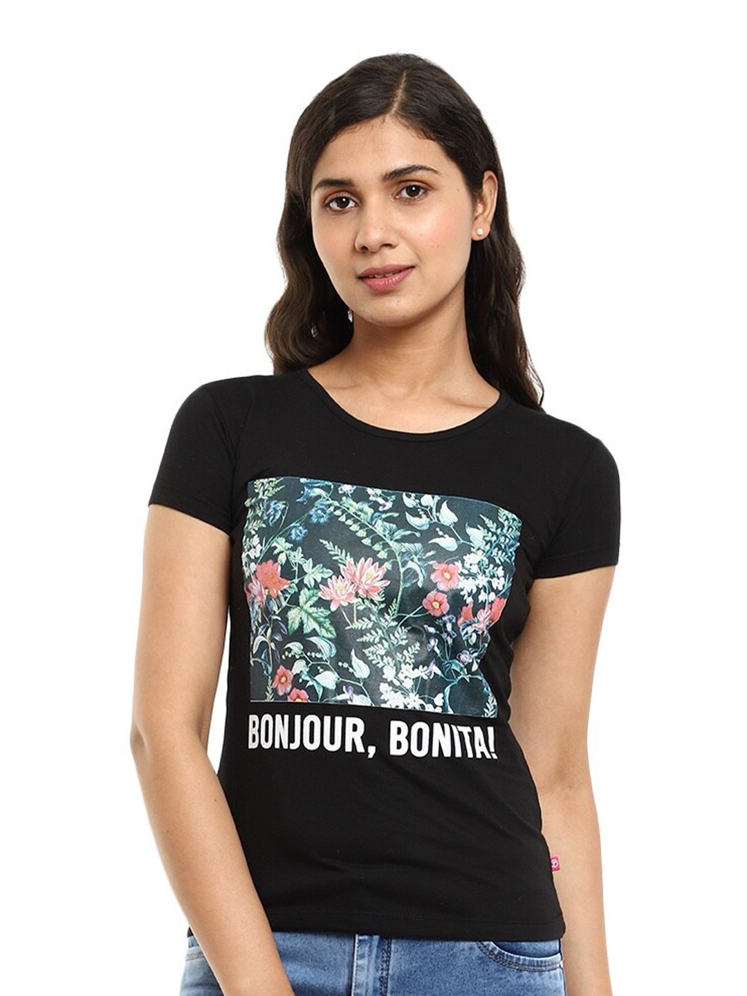 

V-Mart Graphic Printed Cotton T-Shirt, Black