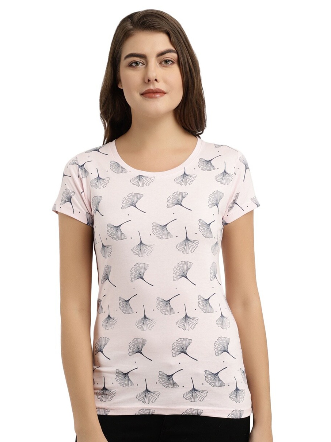 

V-Mart Conversational Printed Regular Fit Pure Cotton Casual T-shirt, Pink