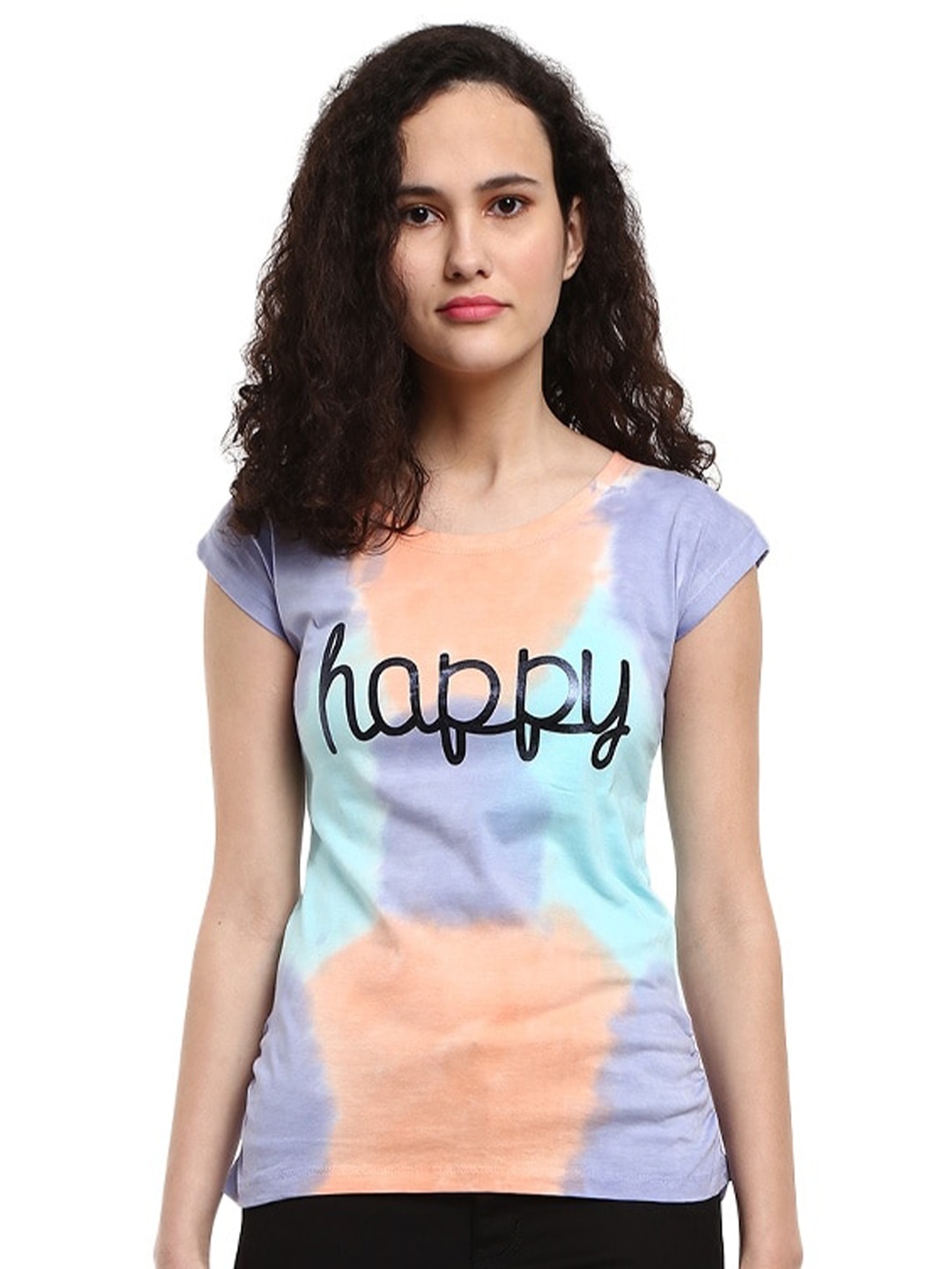 

V-Mart Typography Printed Regular Fit Cotton Casual T-shirt, Purple