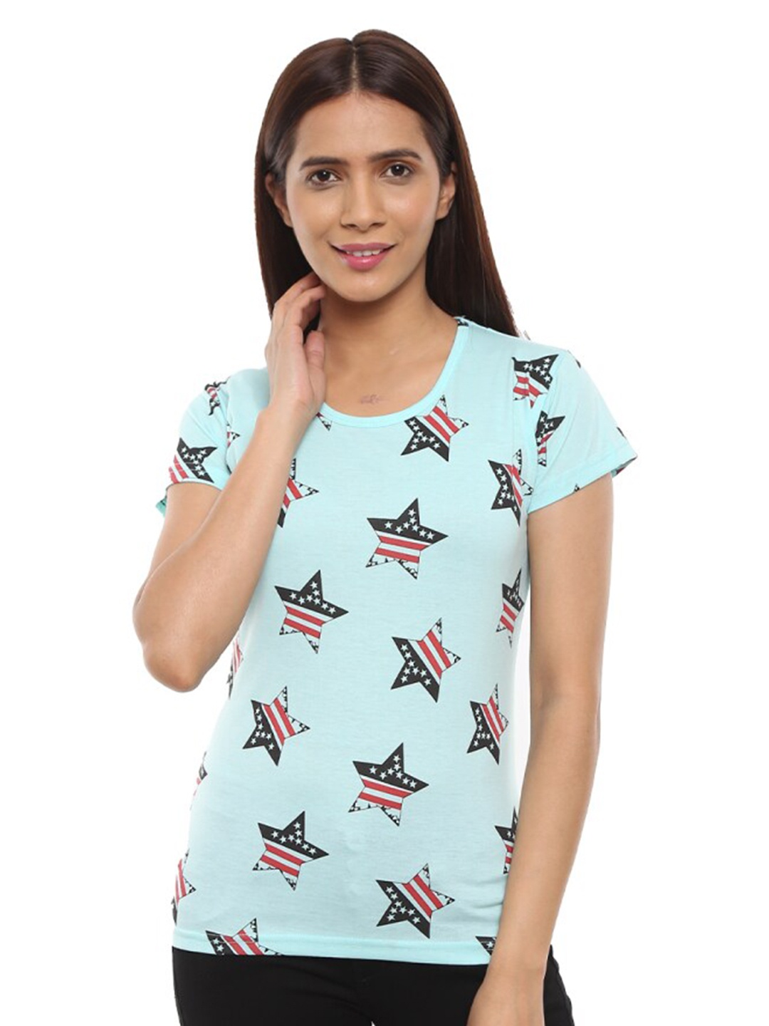 

V-Mart Conversational Printed Round Neck Cotton T-shirt, Green
