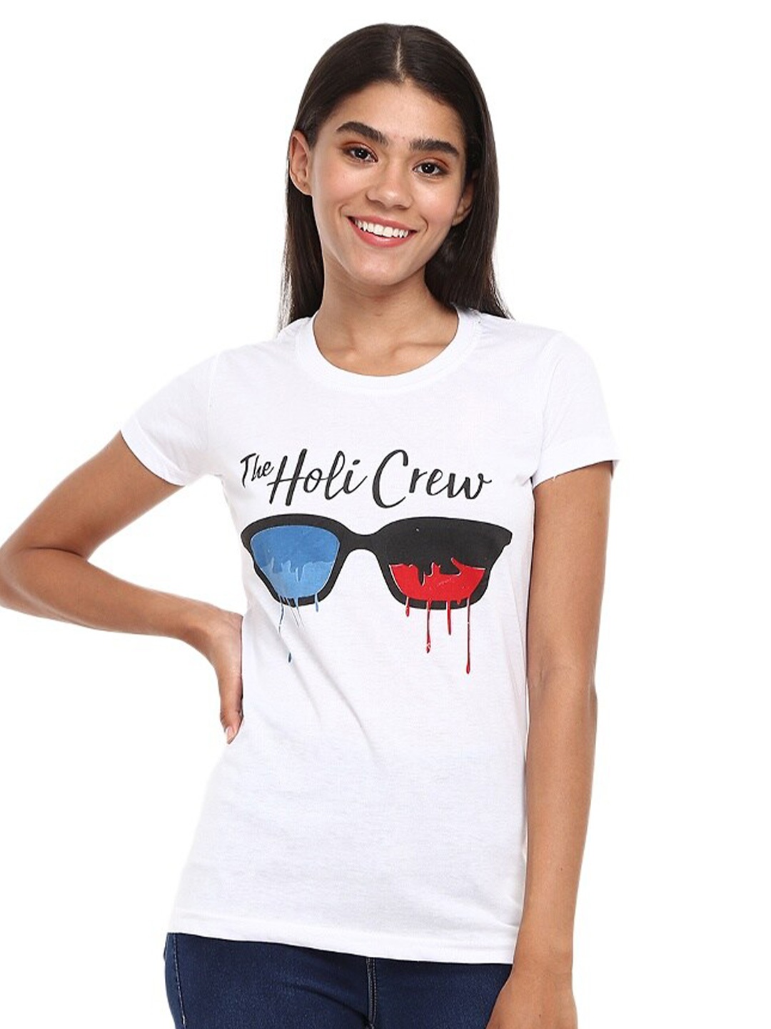 

V-Mart Typography Printed Casual Cotton T-shirt, White