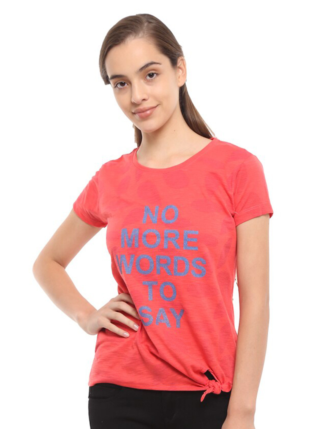 

V-Mart Typography Printed Cotton T-shirt, Red