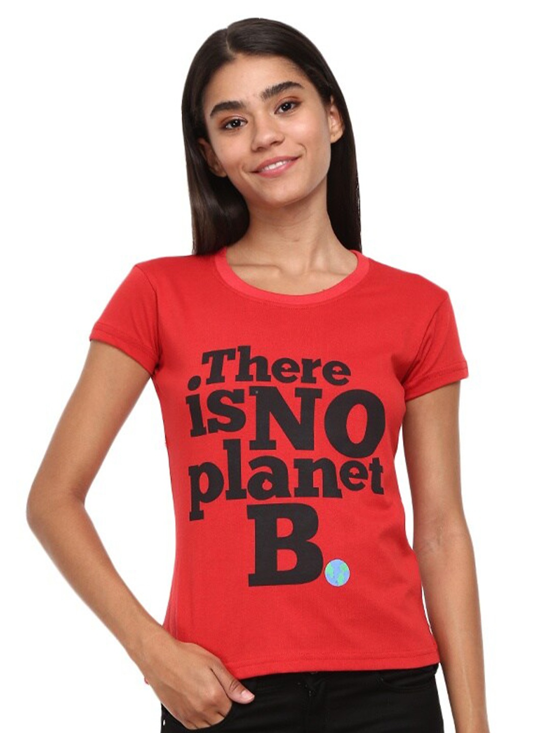 

V-Mart Typography Printed Cotton T-Shirt, Red