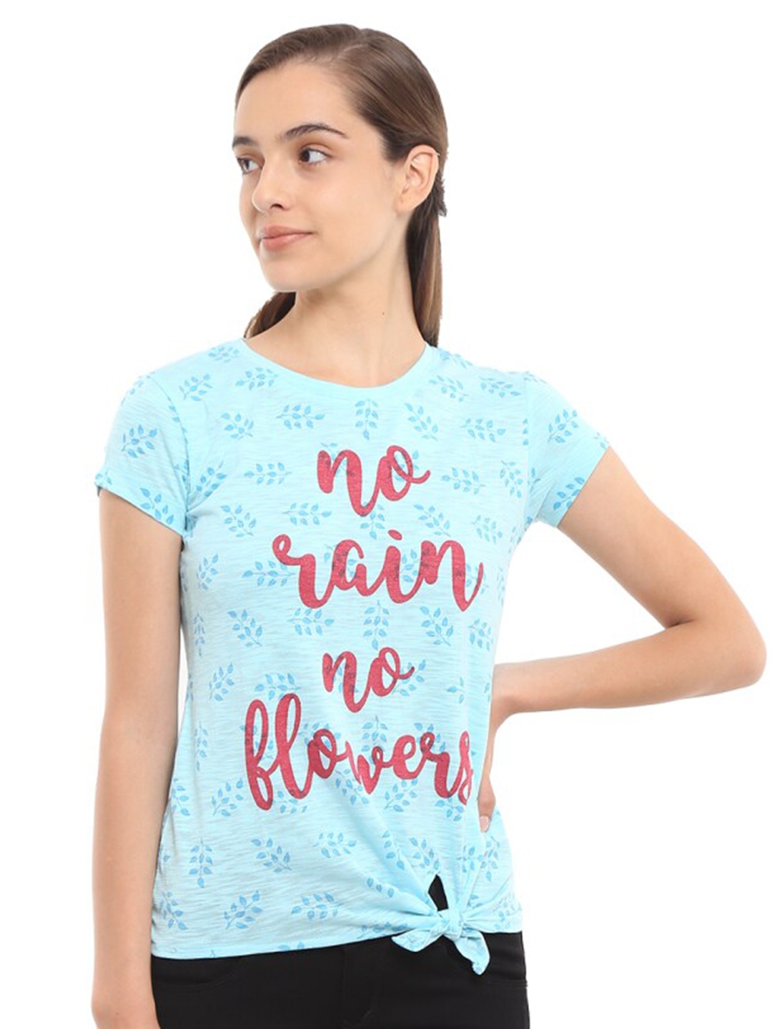 

V-Mart Typography Printed Regular Fit Cotton T-shirt, Blue