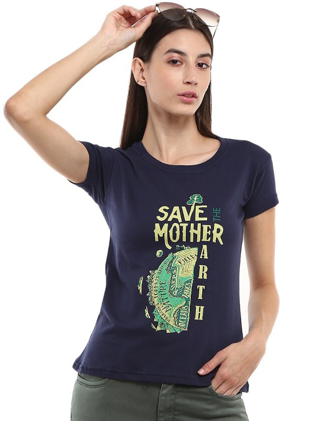 

V-Mart Typography Printed T-shirt, Blue