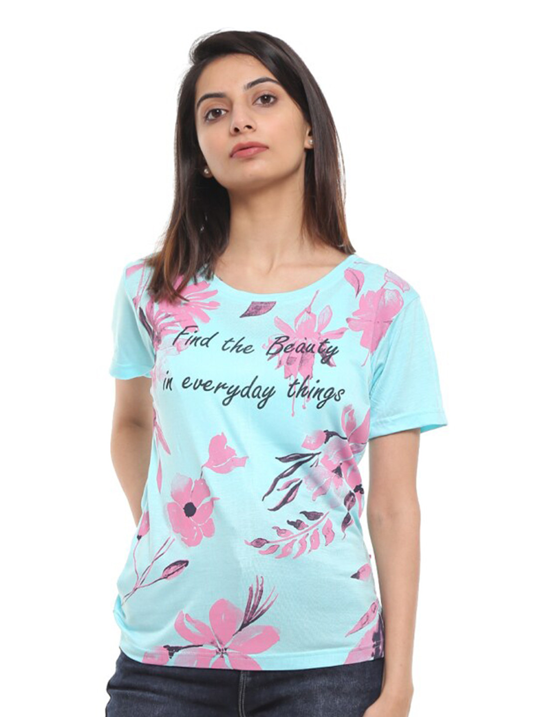 

V-Mart Floral Printed T-shirt, Blue