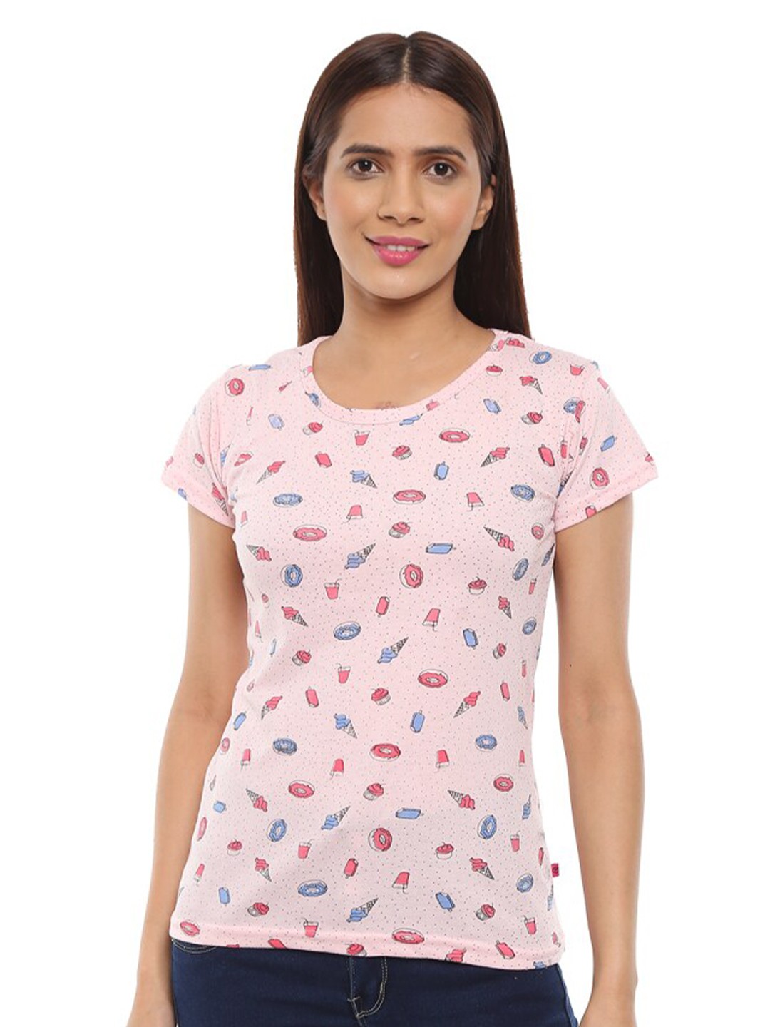 

V-Mart Conversational Printed T-shirt, Pink