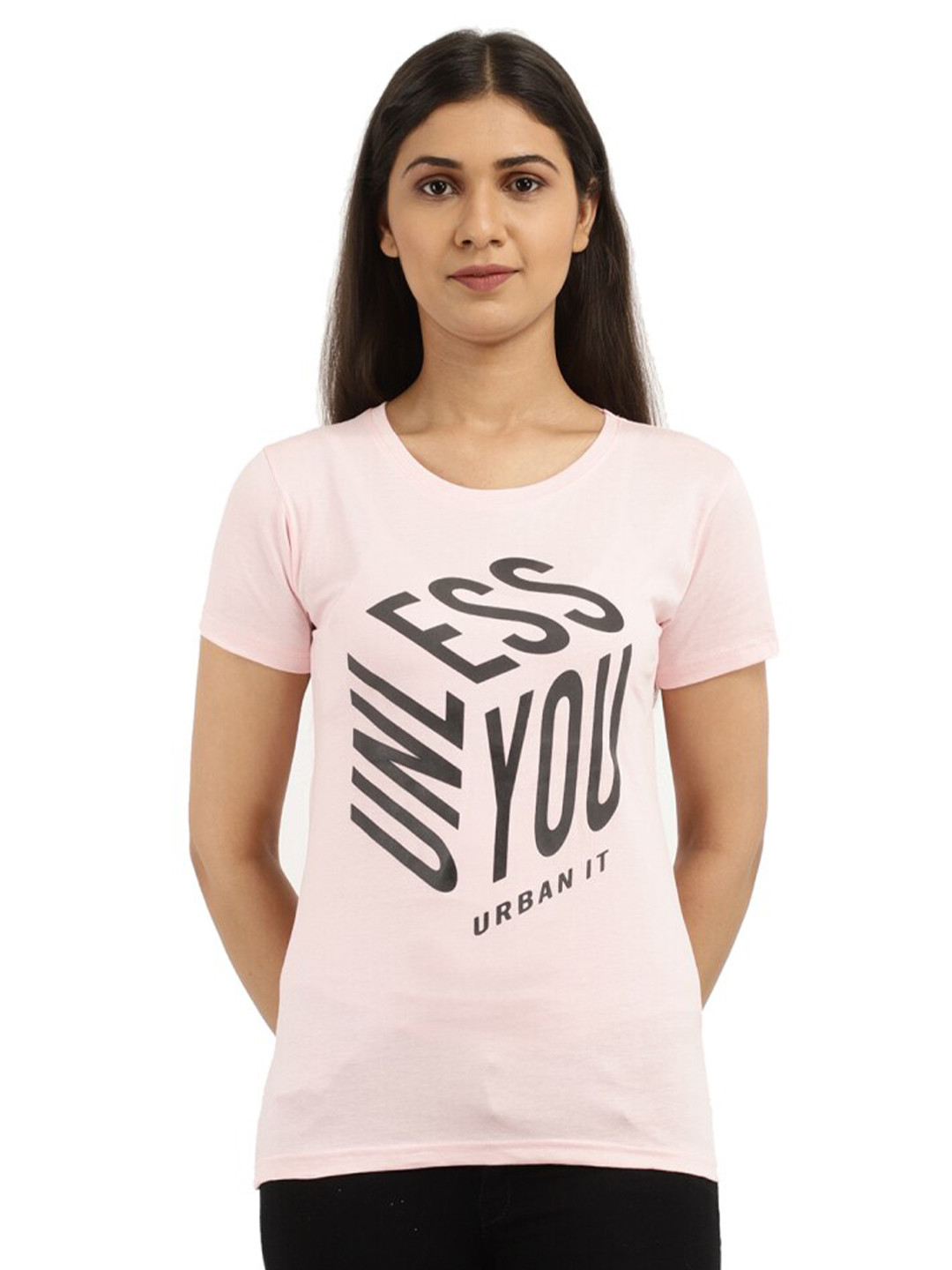 

V-Mart Typography Printed Cotton T-Shirt, Pink