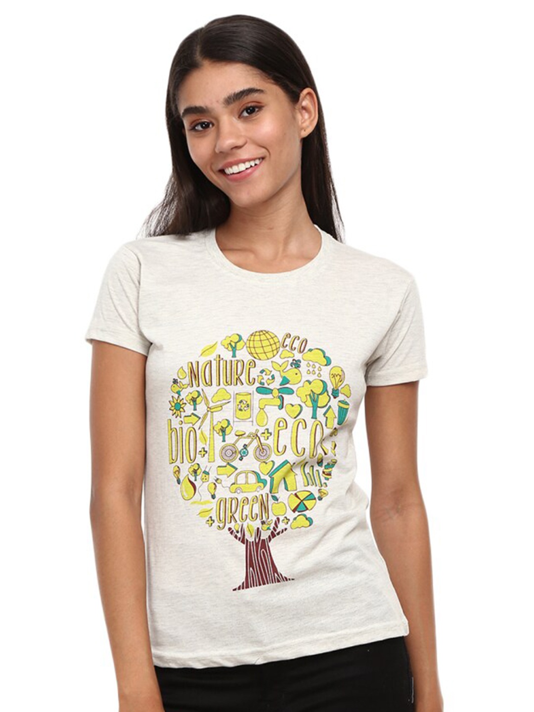 

V-Mart Graphic Printed Round Neck Cotton Regular T-shirt, Grey