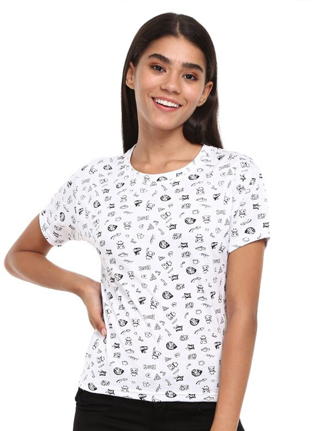 

V-Mart Conversational Printed T-shirt, White