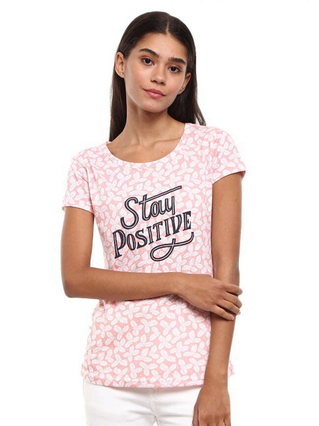 

V-Mart Typography Printed T-shirt, Pink