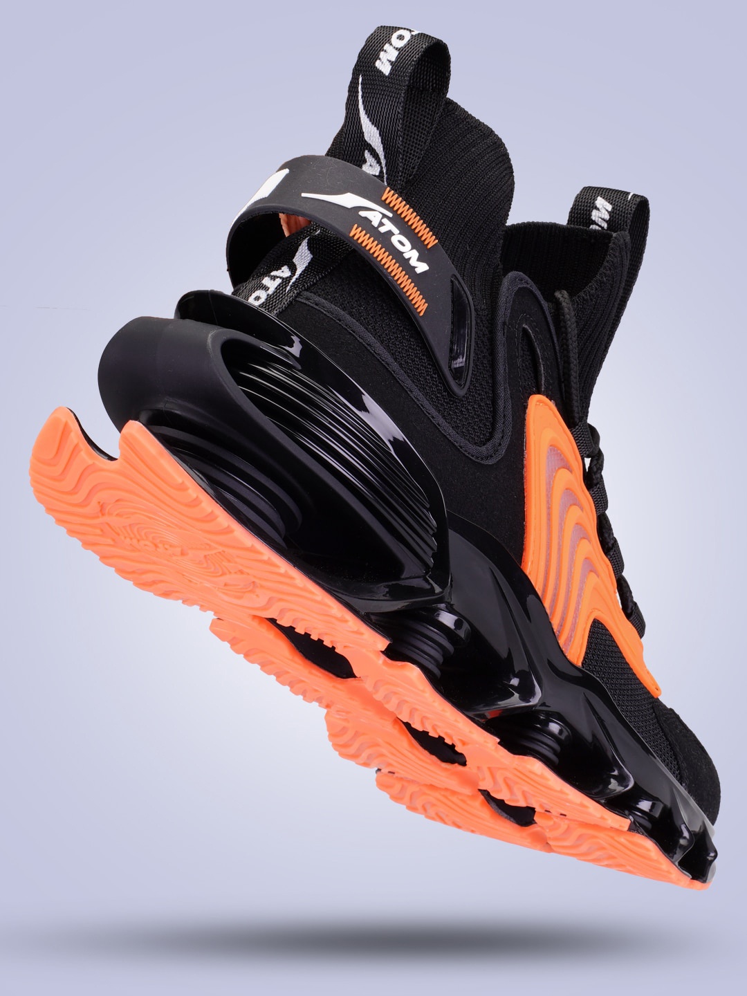 

Atom Men Colourblocked Mesh Contrast Sole Sneakers, Black