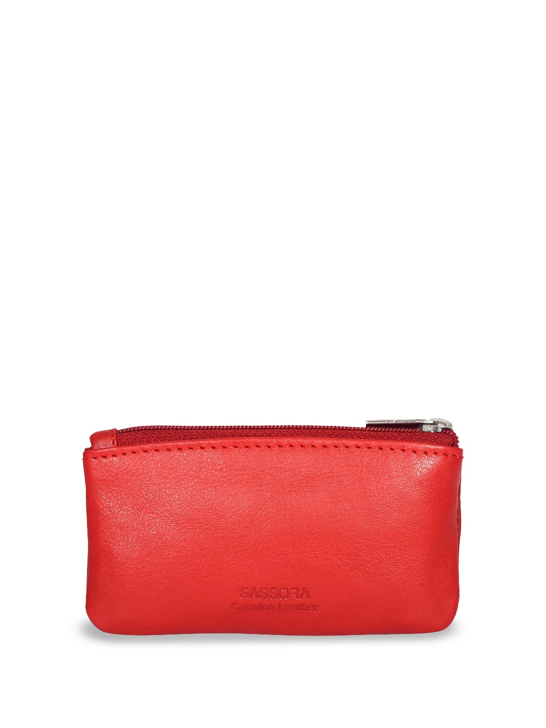 

Sassora Textured Genuine Leather Key Pouch, Red