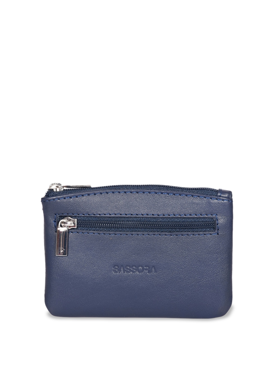 

Sassora Textured Genuine Leather Key Pouch, Navy blue