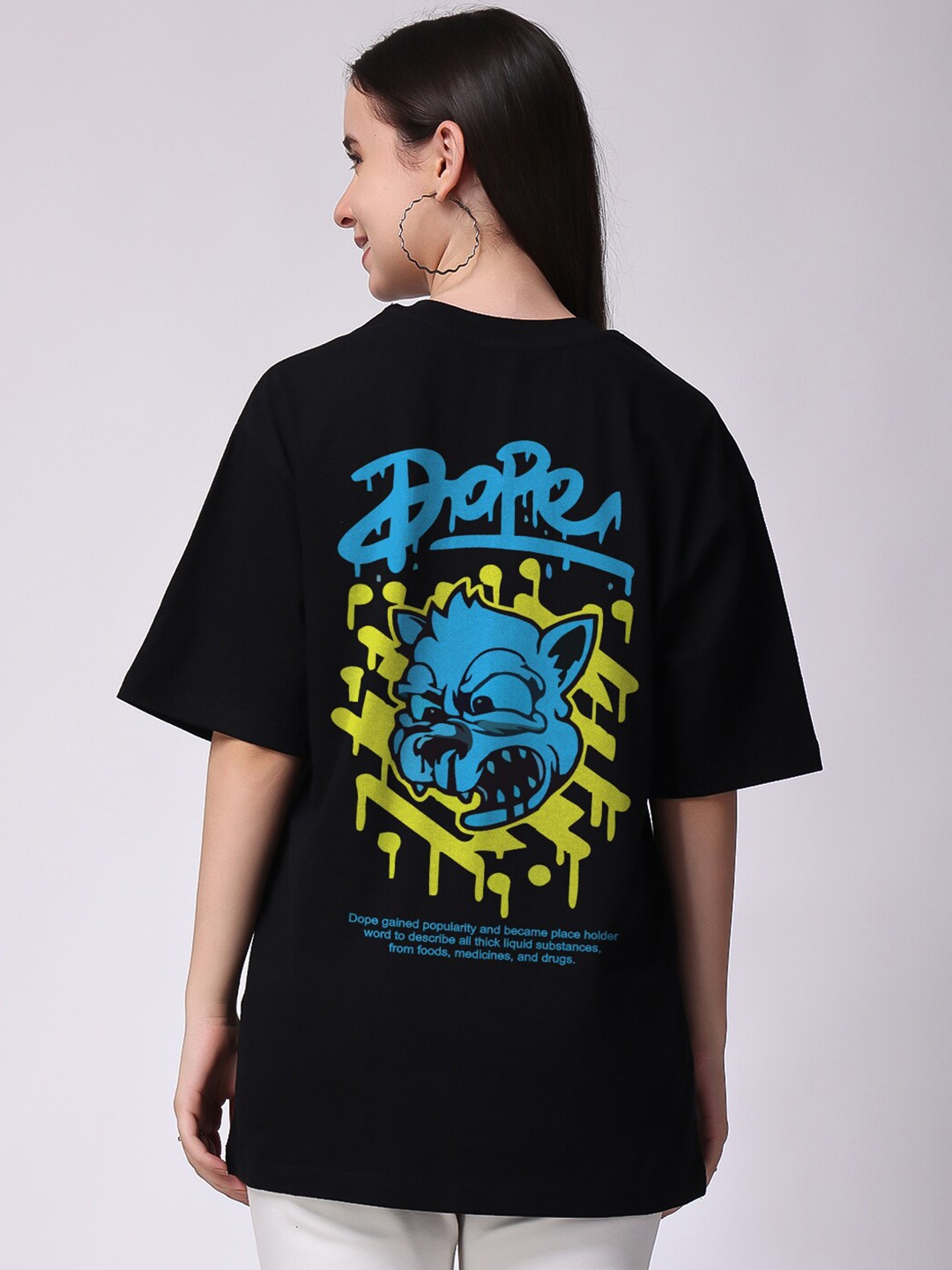 

The Label Bar Graphic Printed Drop-shoulder Oversized Cotton T-shirt, Black