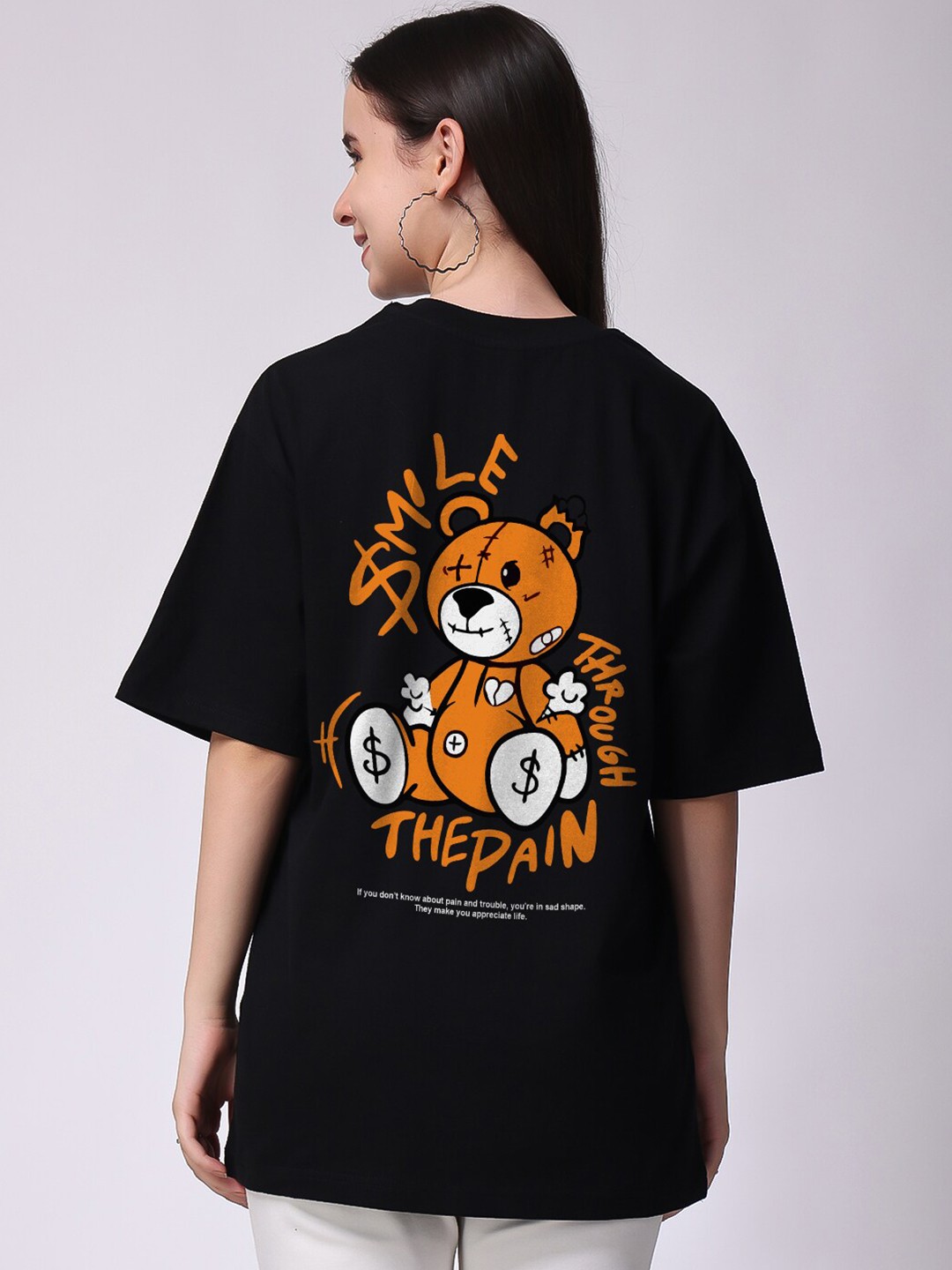 

The Label Bar Graphic Printed Oversized Cotton T-shirt, Black