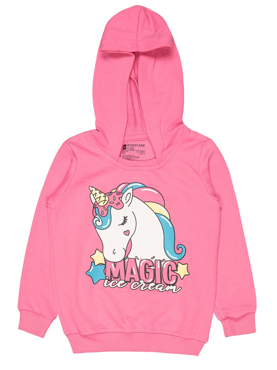 

Bodycare Kids Girls Graphic Printed Cotton Sweatshirt, Pink