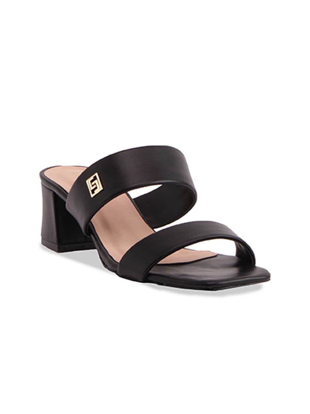 

ERIDANI Open Toe Block Heels, Black