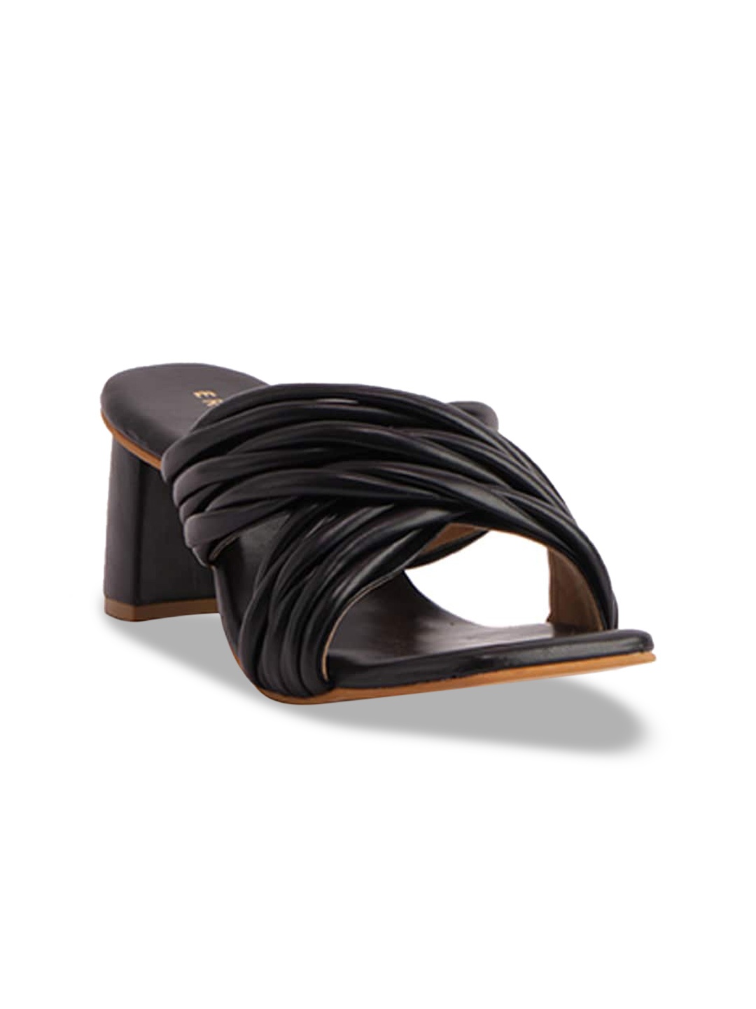 

ERIDANI Edie Criss-Cross Block Heels, Black