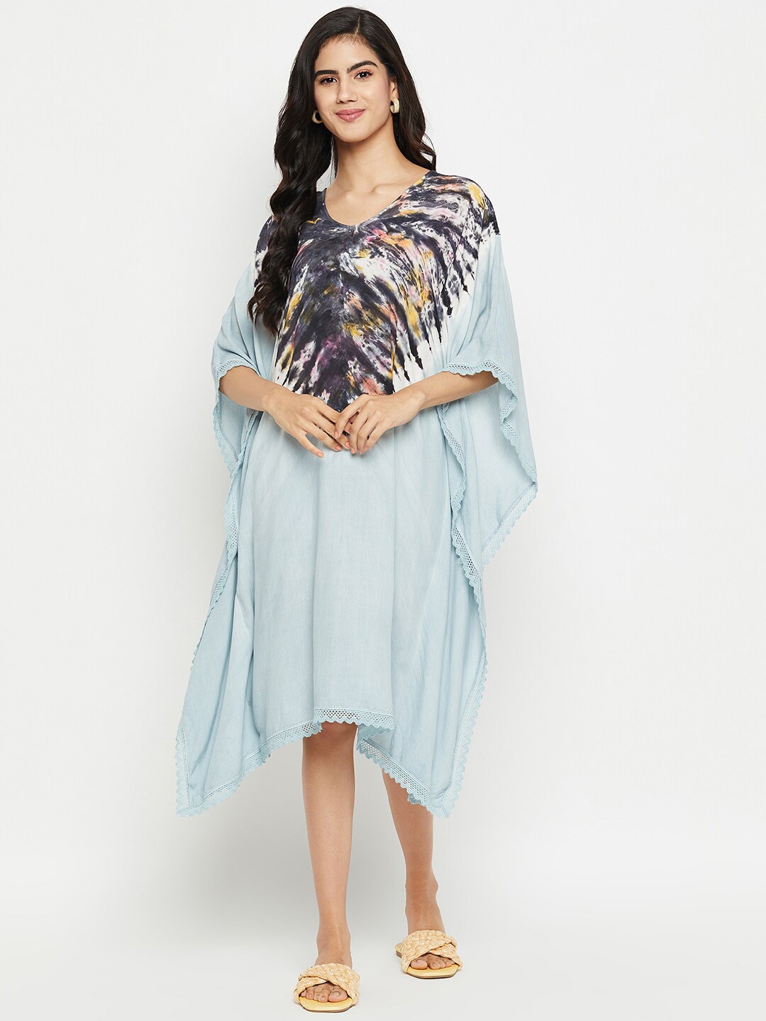 

Ruhaans Abstract Printed Kaftan Dress, Grey