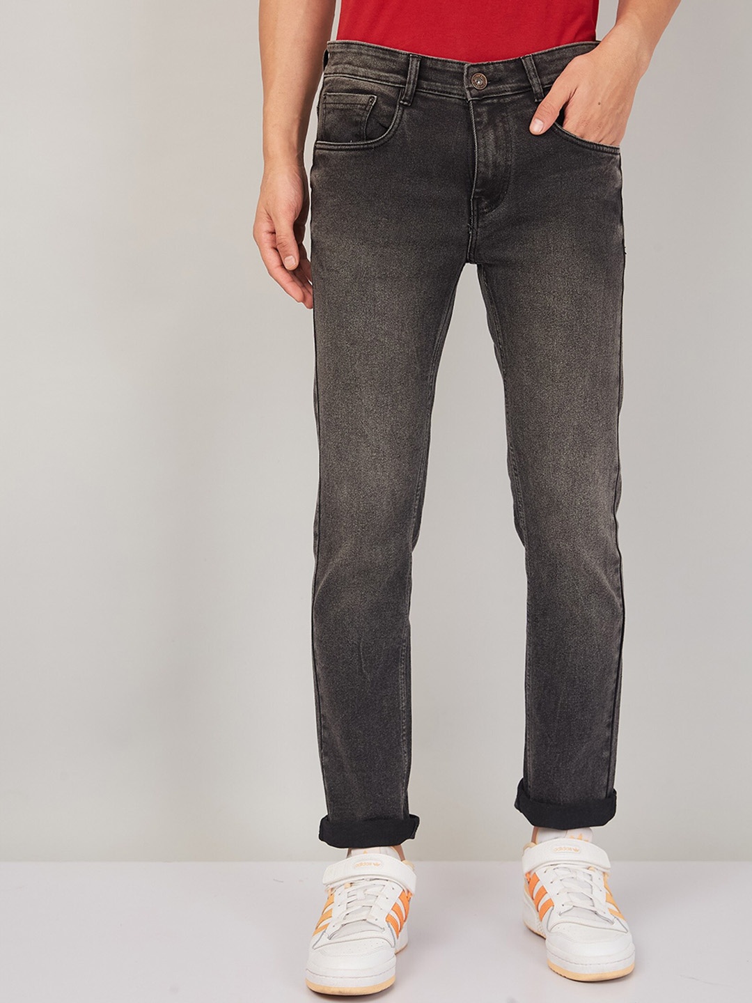 

Ben Martin Men Ben Slim Fit Clean Look Light Fade Stretchable Jeans, Grey