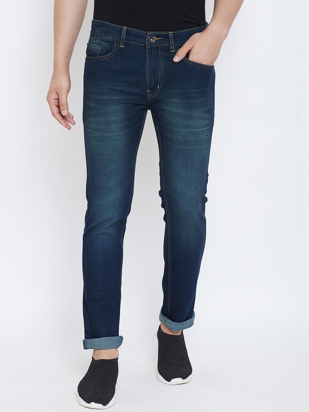 

Ben Martin Men Ben Slim Fit Clean Look Light Fade Stretchable Jeans, Green