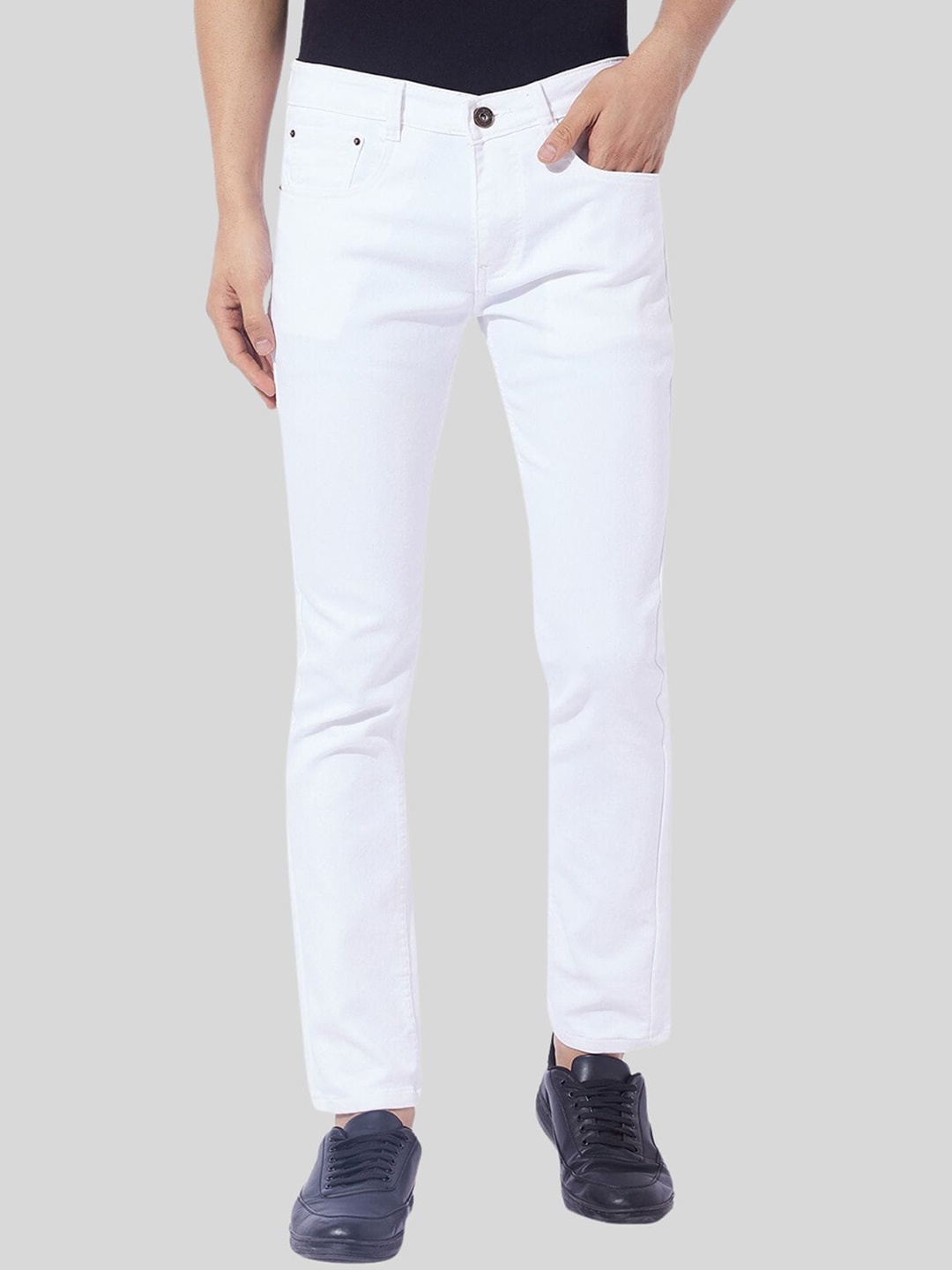 

Ben Martin Men Ben Mid Rise Clean Look Cotton Slim Fit Jeans, White