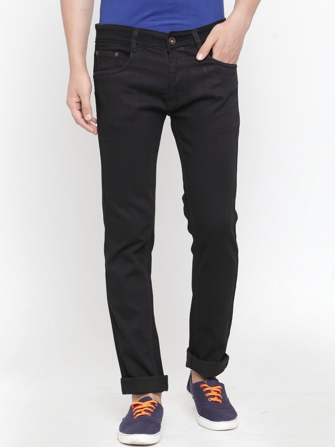 

Ben Martin Men Ben Mid Rise Clean Look Cotton Slim Fit Jeans, Black