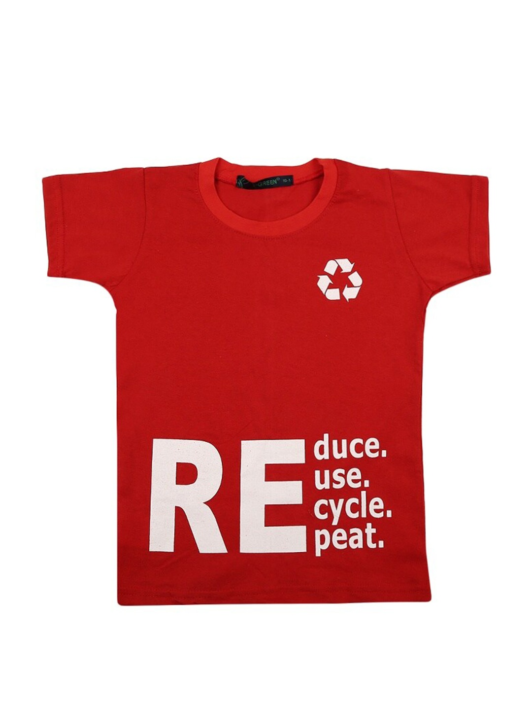 

V-Mart Girls Typography Printed Cotton T-shirt, Red