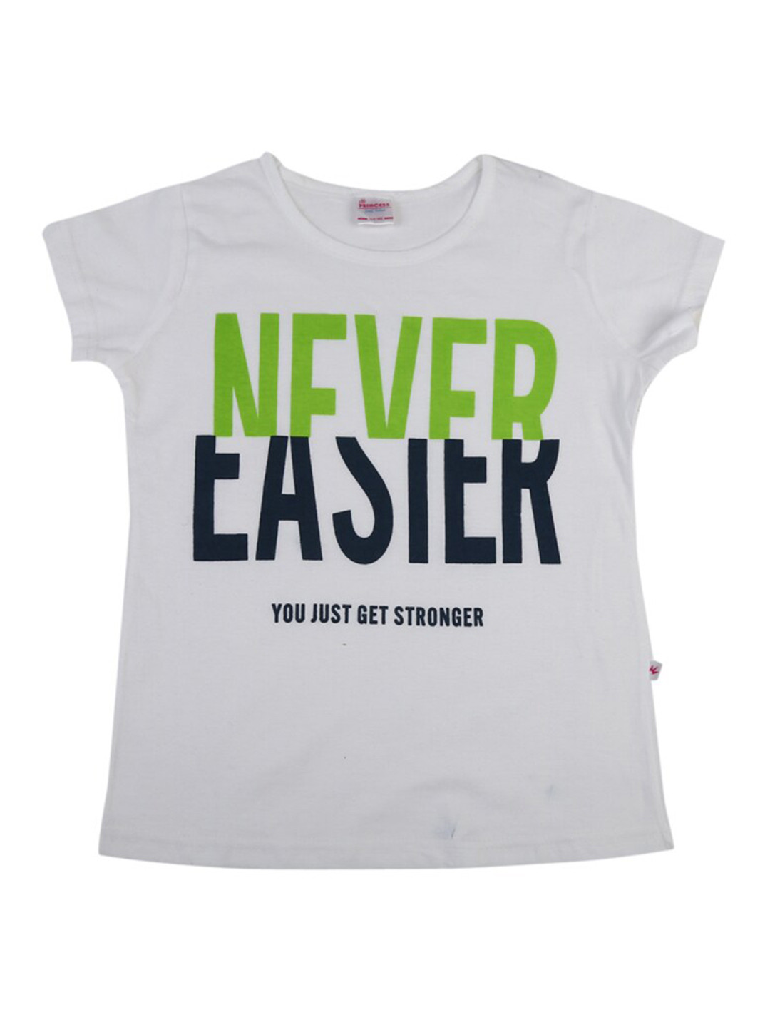 

V-Mart Girls Typography Printed Cotton T-shirt, White