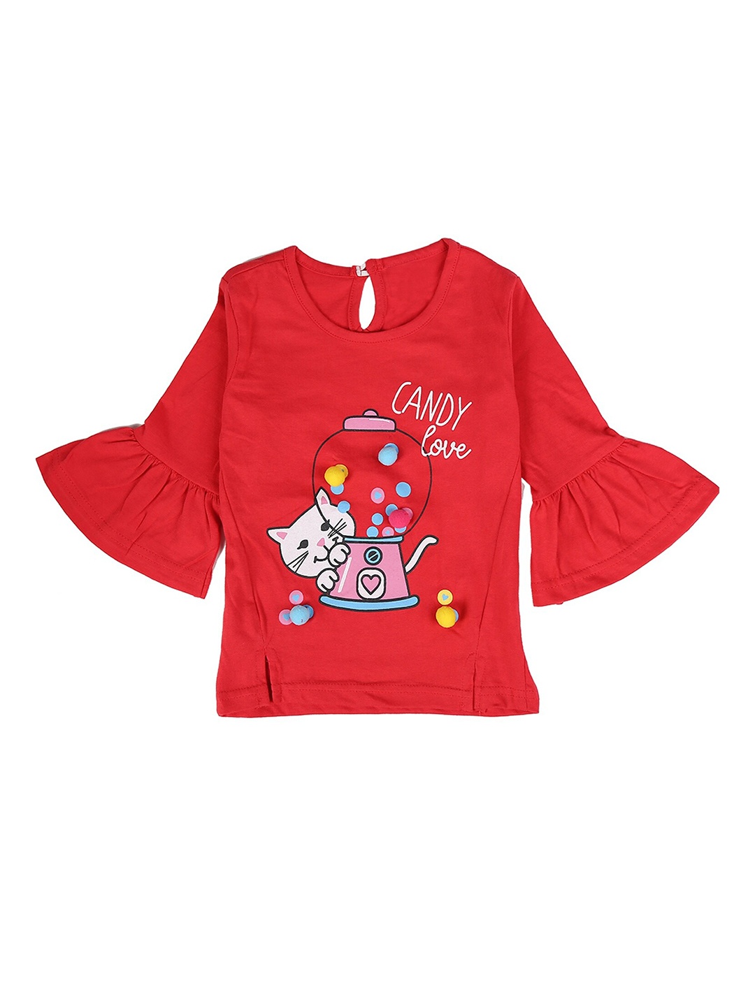 

V-Mart Girls Graphic Printed Cotton T-shirt, Orange