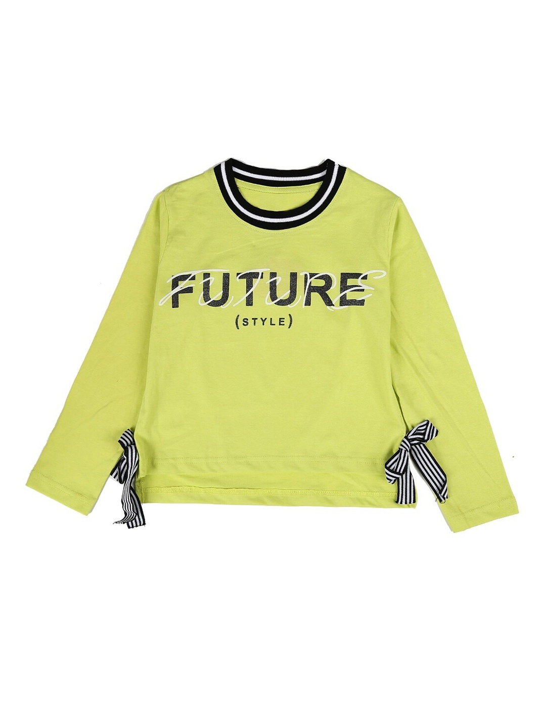 

V-Mart Girls Typography Printed Cotton T-shirt, Green