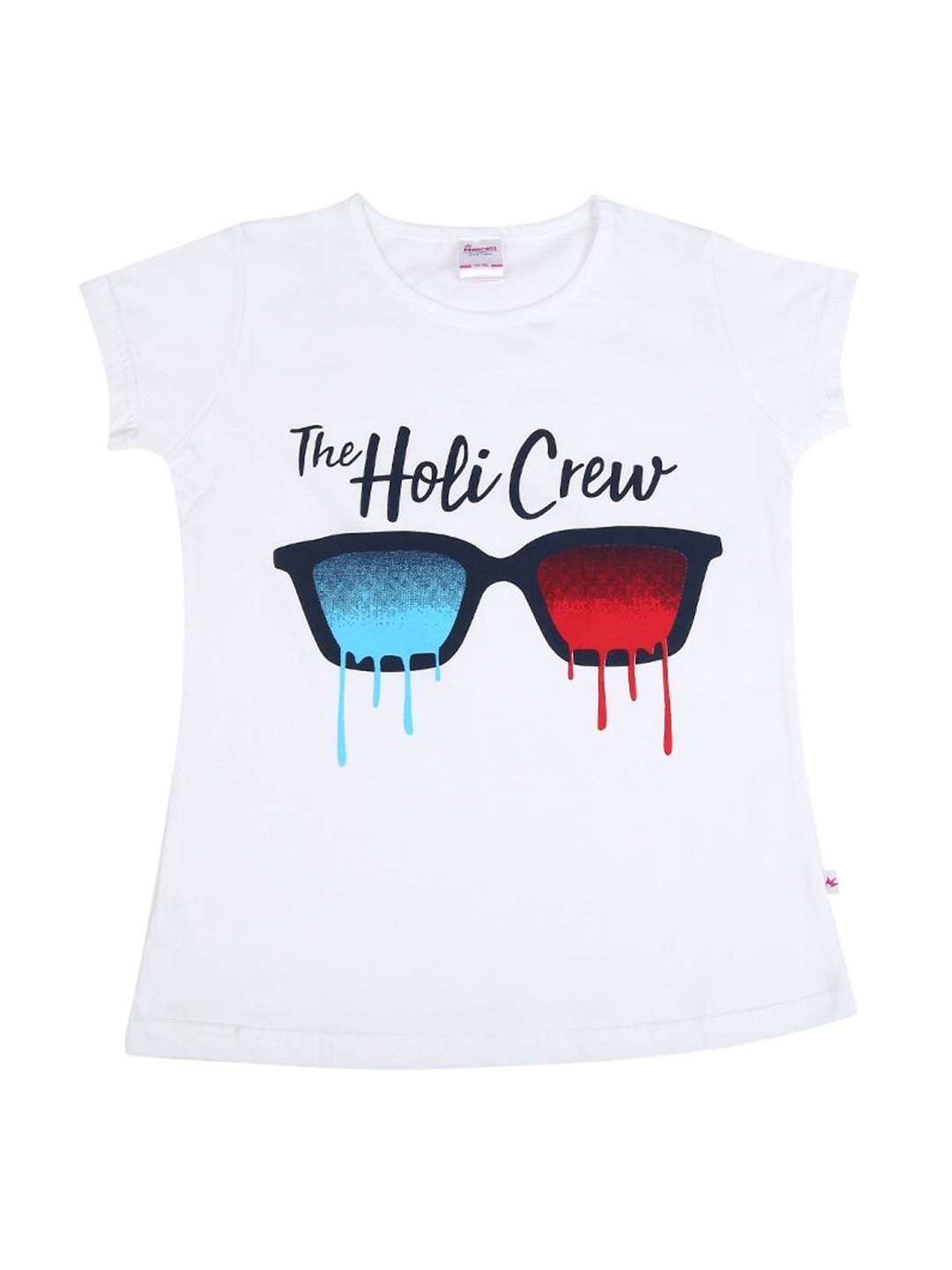 

V-Mart Girls Graphic Printed Cotton T-shirt, White