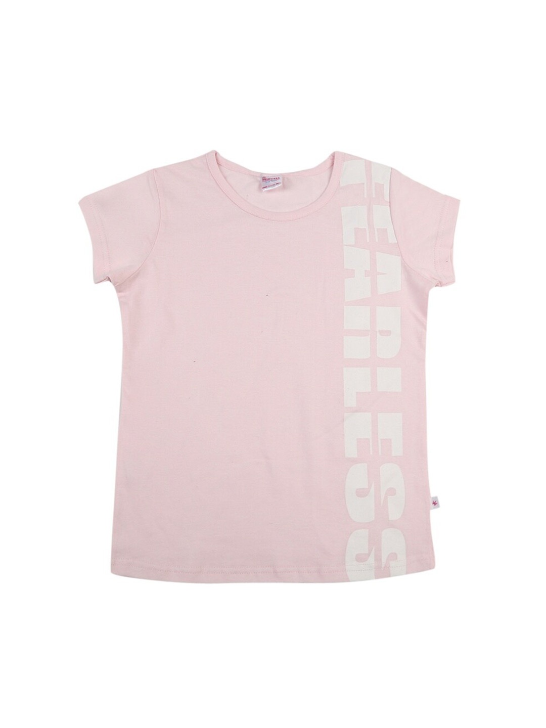 

V-Mart Girls Typography Printed Cotton T-shirt, Pink