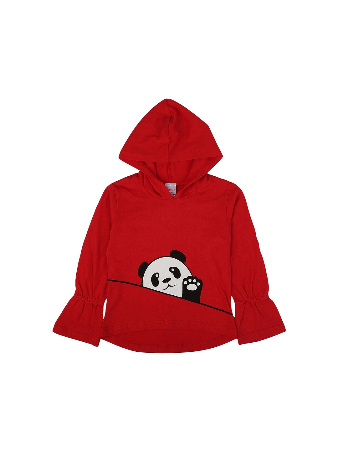 

V-Mart Girls Graphic Printed Hooded Cotton T-shirt, Red