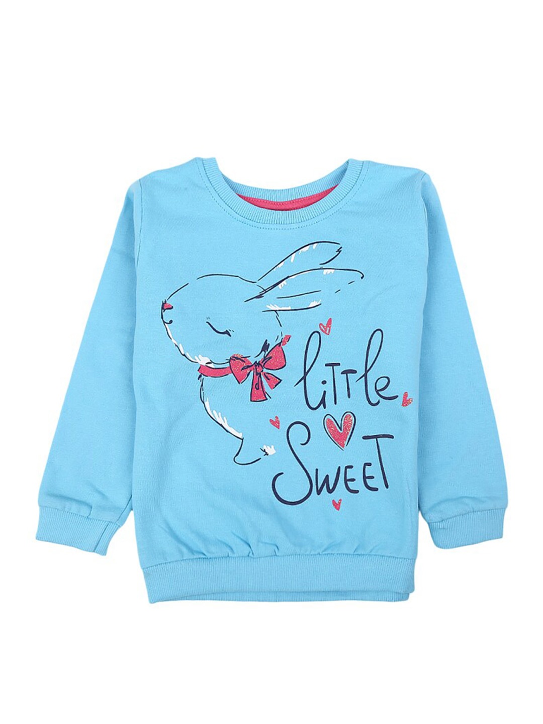 

V-Mart Girls Graphic Printed Cotton T-shirt, Blue