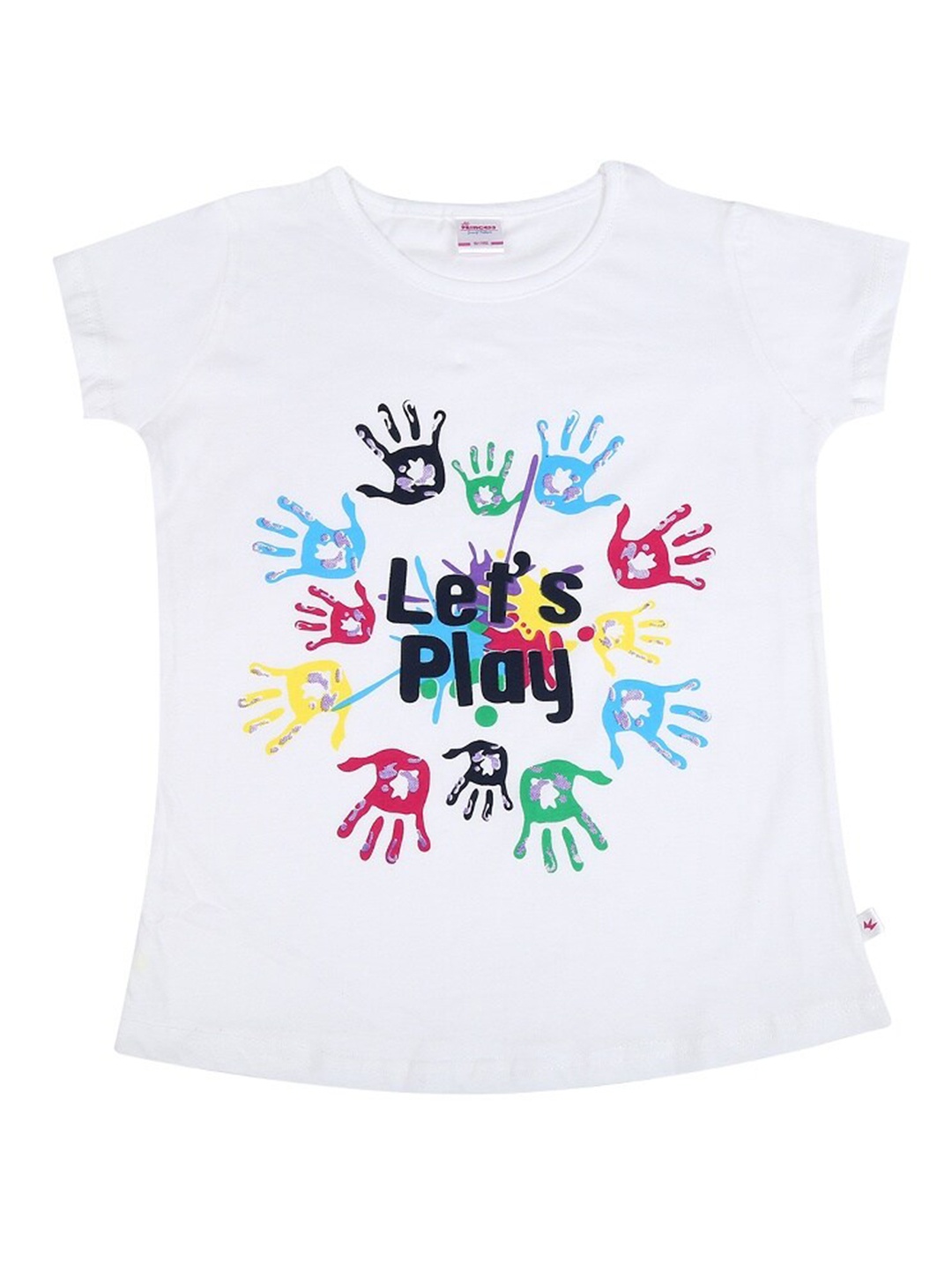 

V-Mart Girls Graphic Printed Round Neck Cotton T-Shirt, White