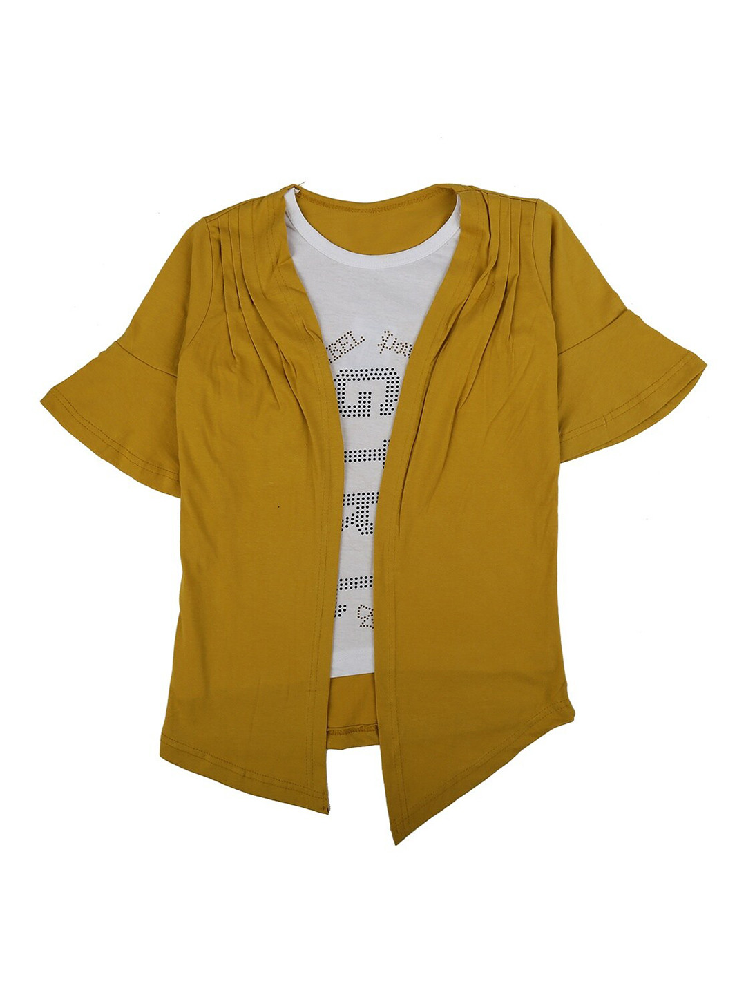 

V-Mart Girls Typography Printed T-Shirt, Gold