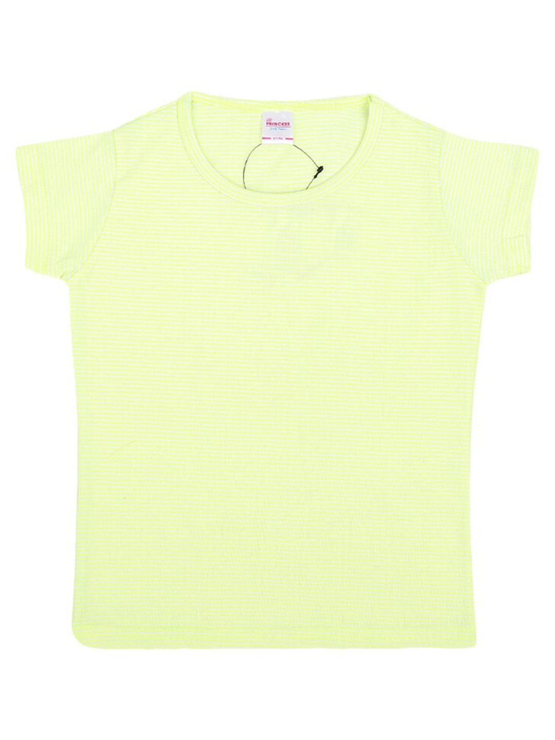 

V-Mart Girls Striped Cotton T-Shirt, Green