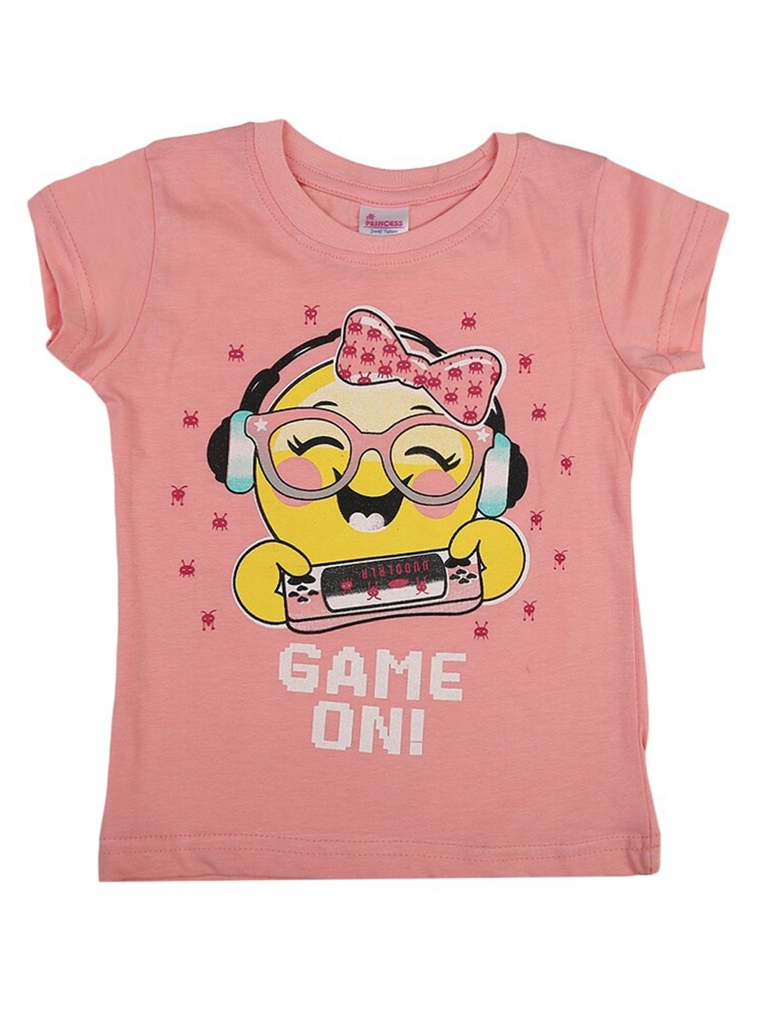 

V-Mart Girls Graphic Printed Cotton T-shirt, Pink