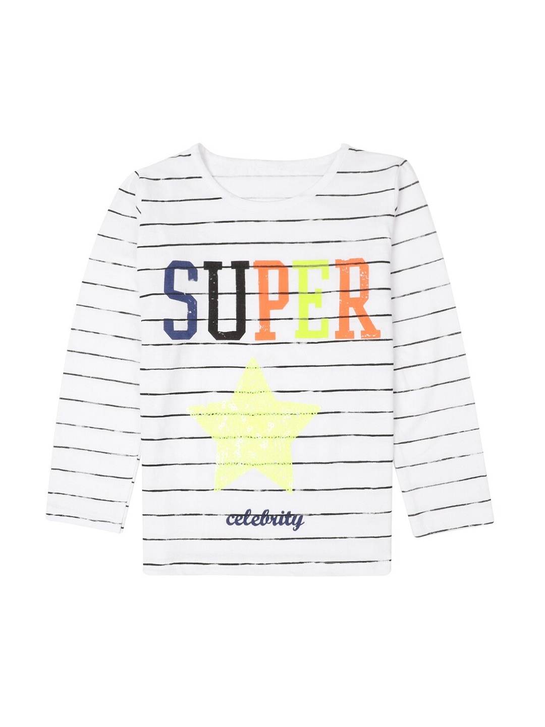 V-Mart Girls Typography Printed Cotton T-Shirt, White