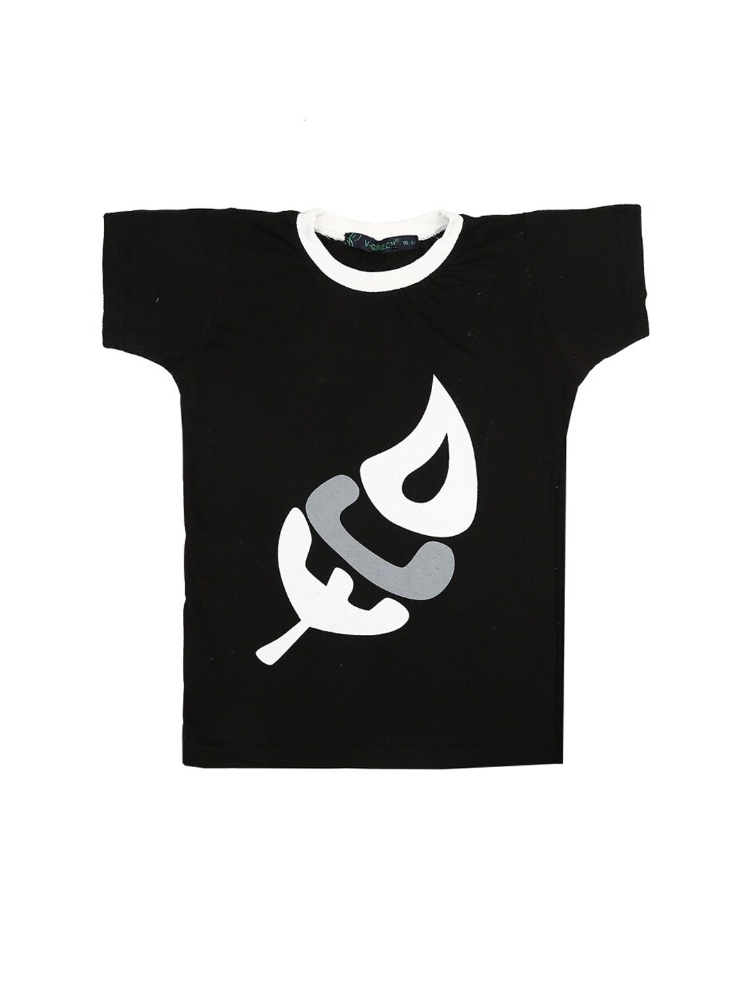 

V-Mart Girls Typography Printed Cotton Casual T-shirt, Black