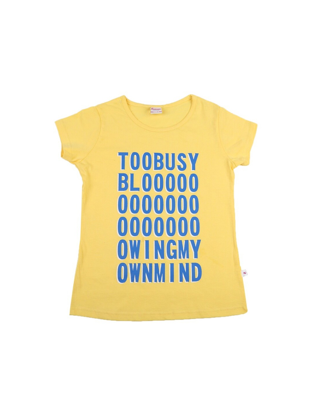

V-Mart Girls Typography Printed Round Neck Cotton T-shirt, Yellow