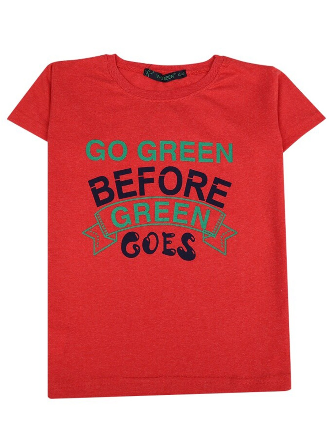 

V-Mart Girls Typography Printed Regular Fit Cotton Casual T-shirt, Orange