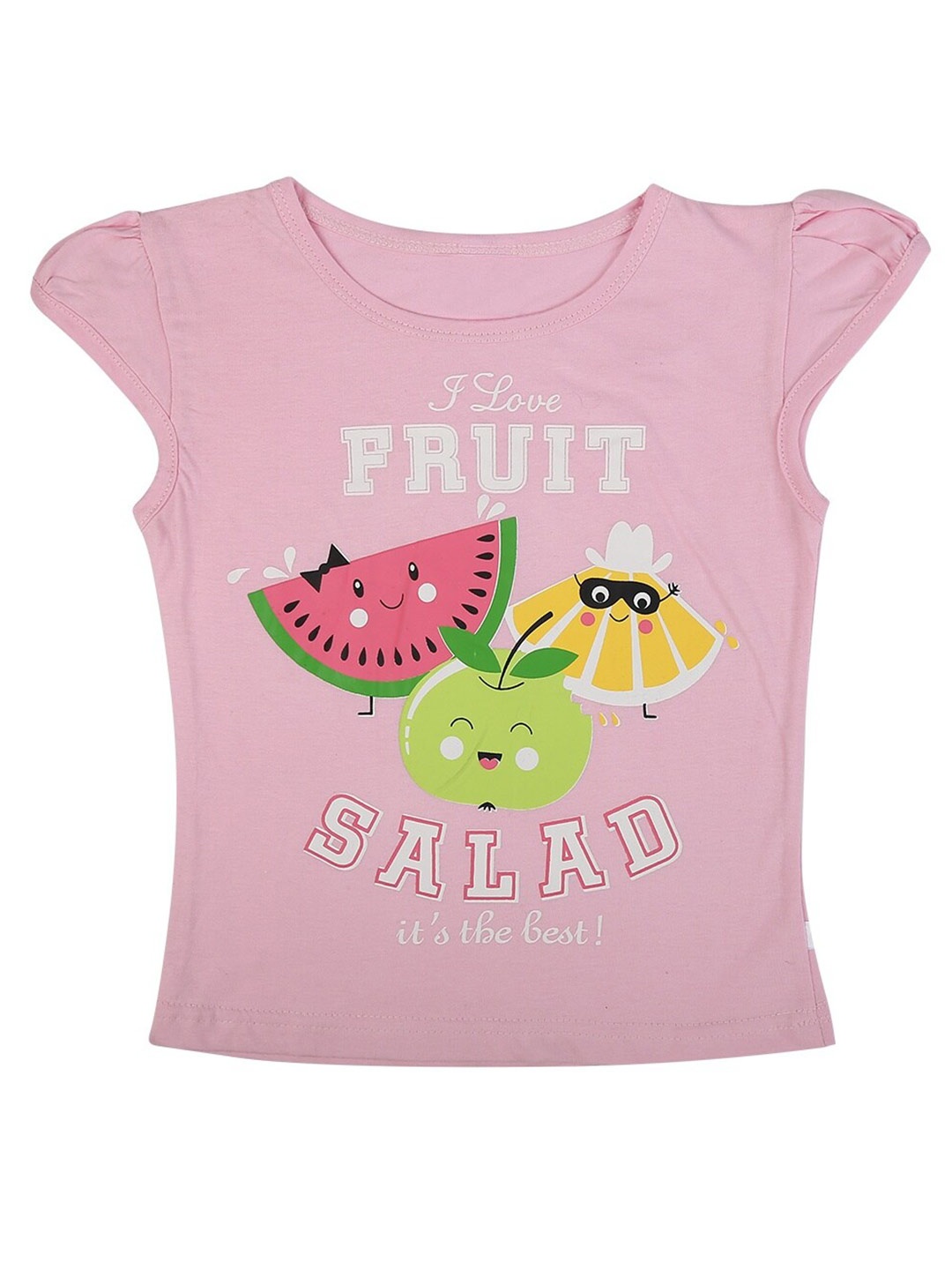 

V-Mart Girls Typography Printed Regular Cotton Fit T-Shirt, Pink