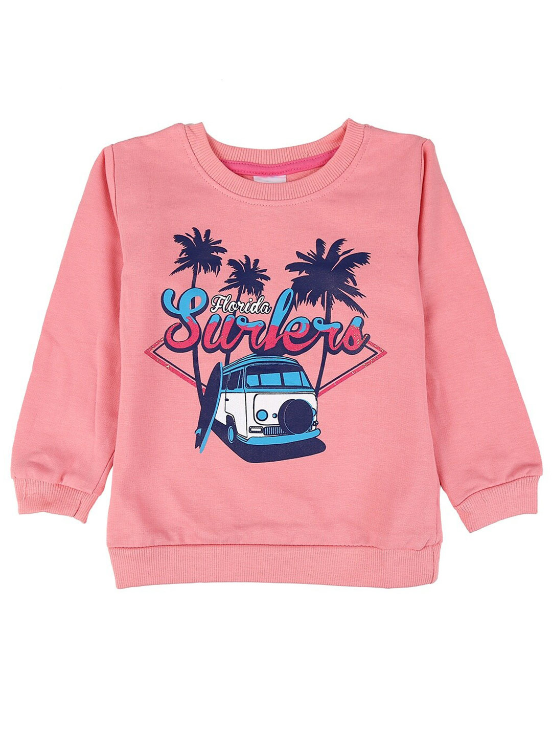 

V-Mart Girls People and Places Printed Round Neck Cotton T-shirt, Pink