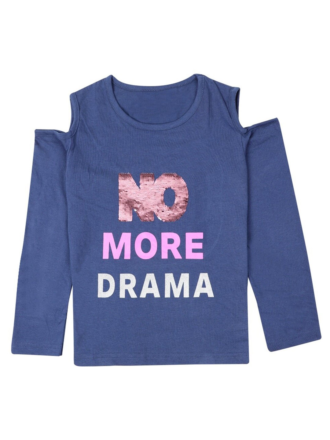 

V-Mart Girls Typography Printed Cotton T-Shirt, Blue