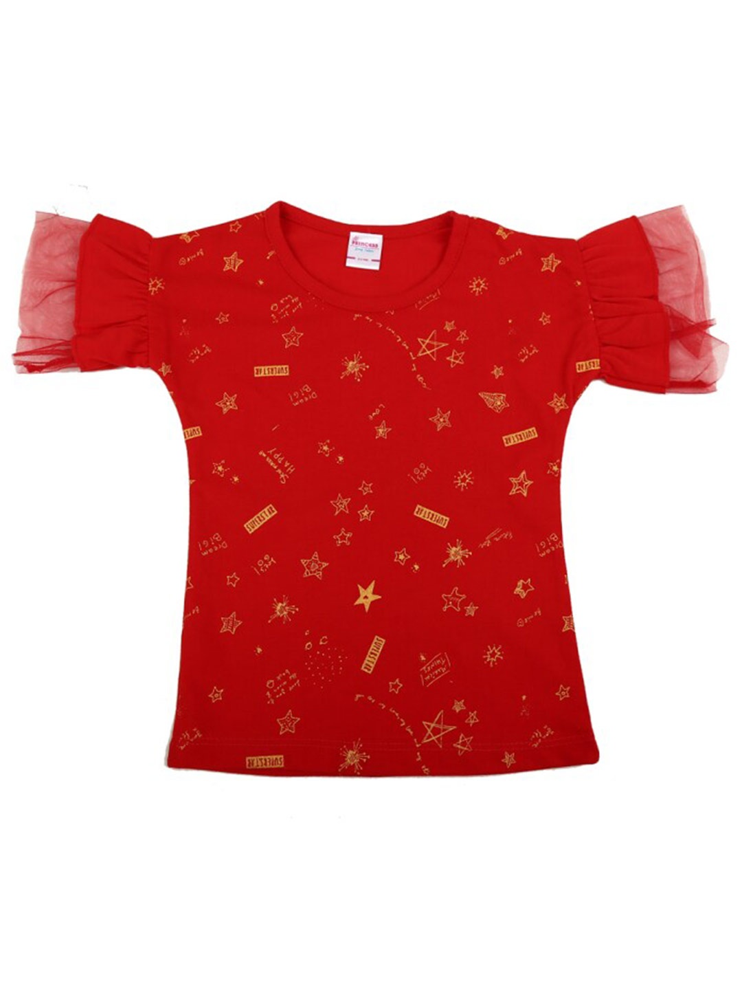 

V-Mart Girls Conversational Printed Cotton T-shirt, Red