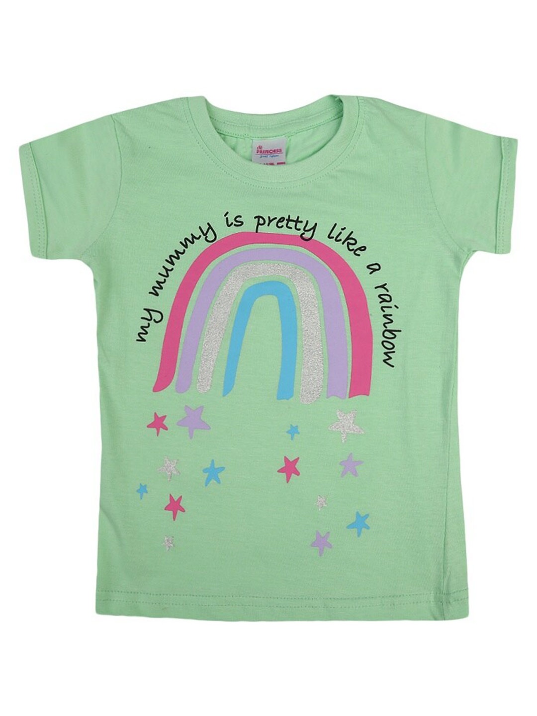 

V-Mart Girls Graphic Printed Regular Fit Cotton Casual T-shirt, Green