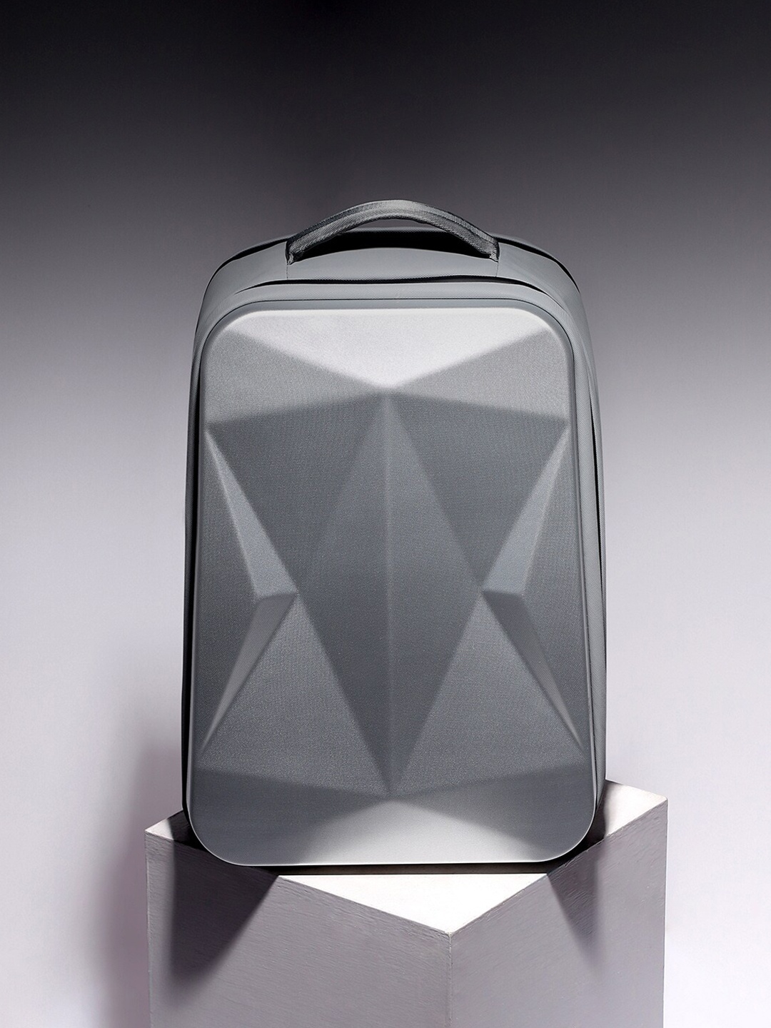

French Accent Men Geometrical Travel Backpack with USB Charging Port, Silver